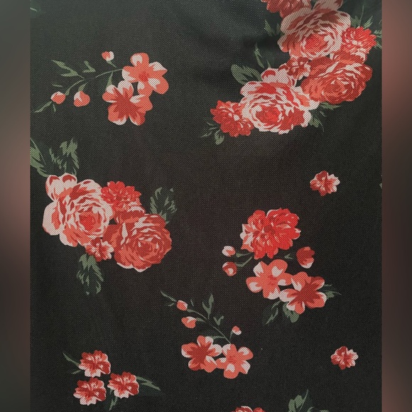 Mesh Long sleeve Mini Dress Black with Red Roses Used twice Excellent condition - Picture 4 of 4